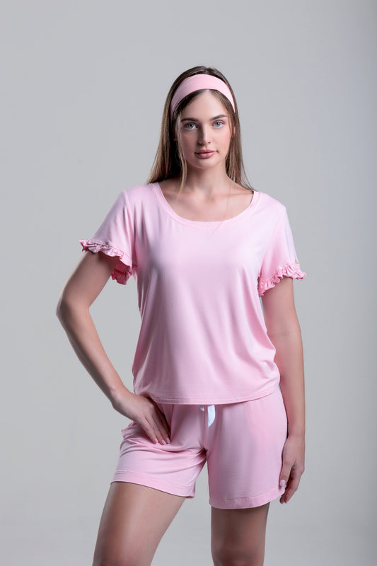Fleur 2 Piece Bamboo Shorts Pyjama Set for Women - PJ Couture Collection