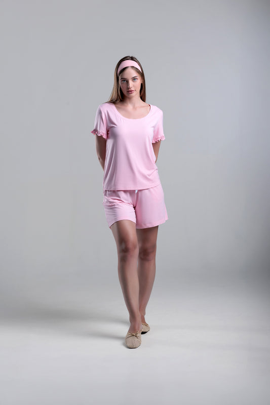 Fleur 2 Piece Bamboo Shorts Pyjama Set for Women - PJ Couture Collection