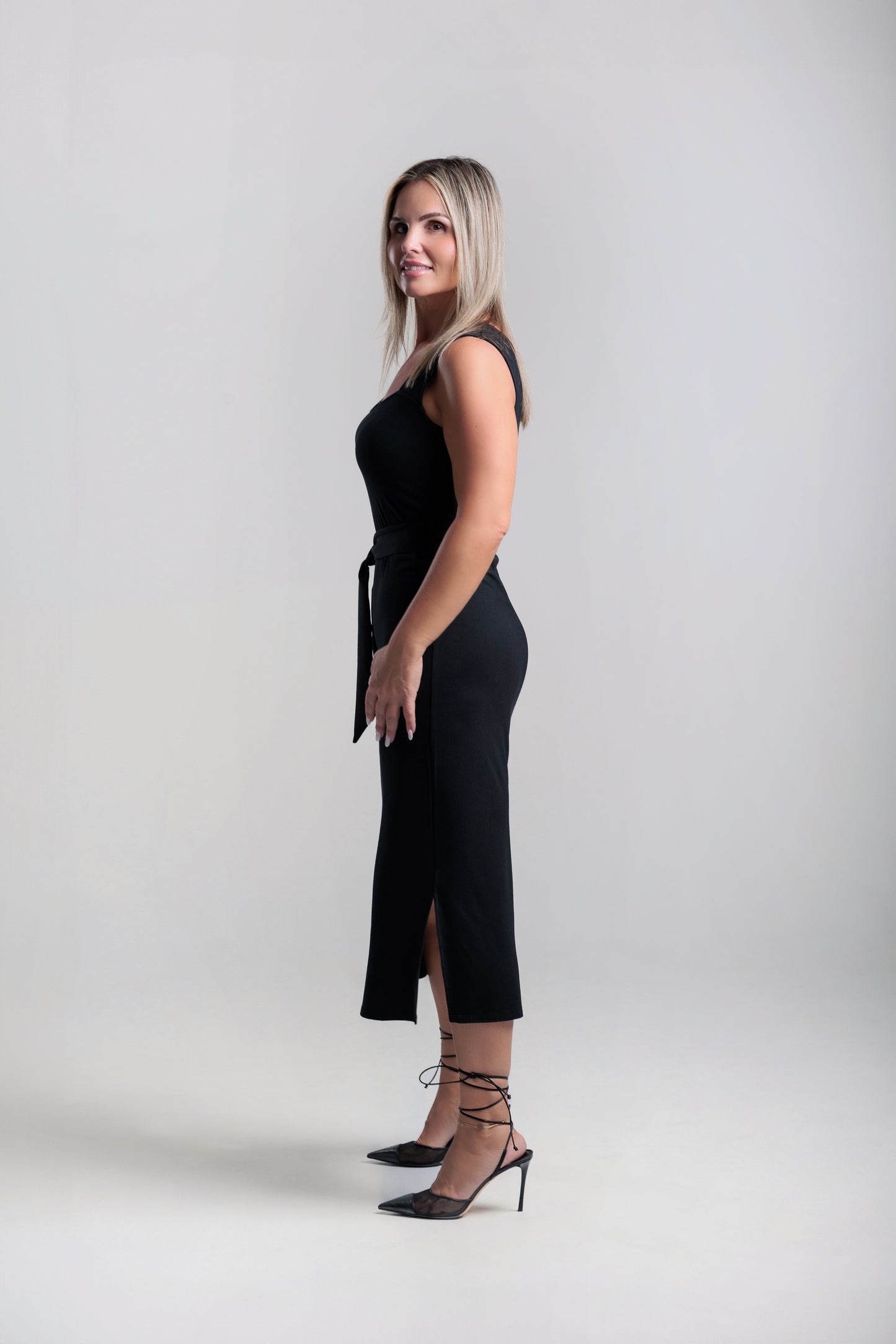 Premium bamboo midi dress -black - Vanta